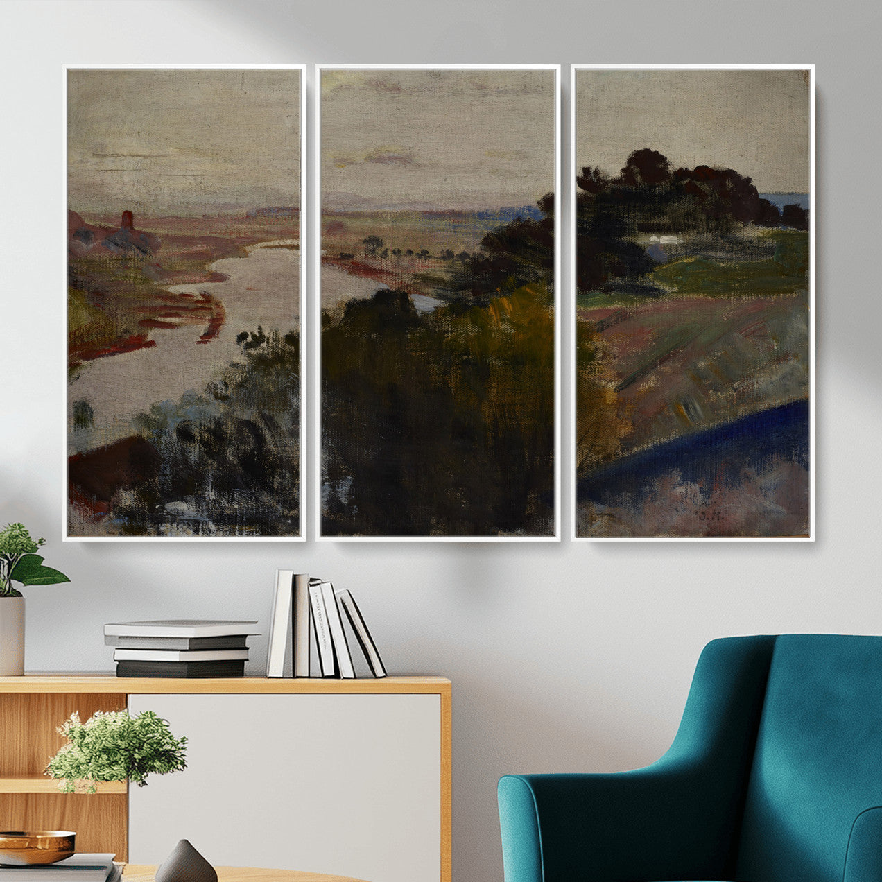 55507874-MGV-CV-36X24 - Jacek Malczewski Landscape at the Vistula Wall Art Canvas Print