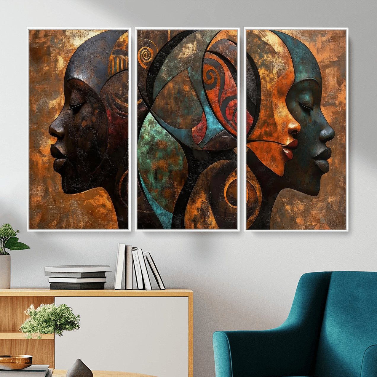 81517886-MGV-CV-36X24 - Abstract Afro American Women Wall Art Canvas Print
