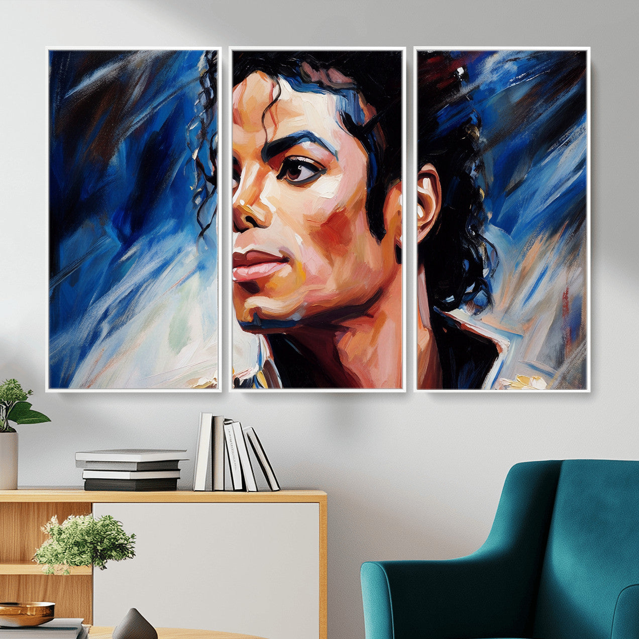 51466481-MGV-CV-36X24 - Abstract Michael Jackson Photo Wall Art Canvas Print