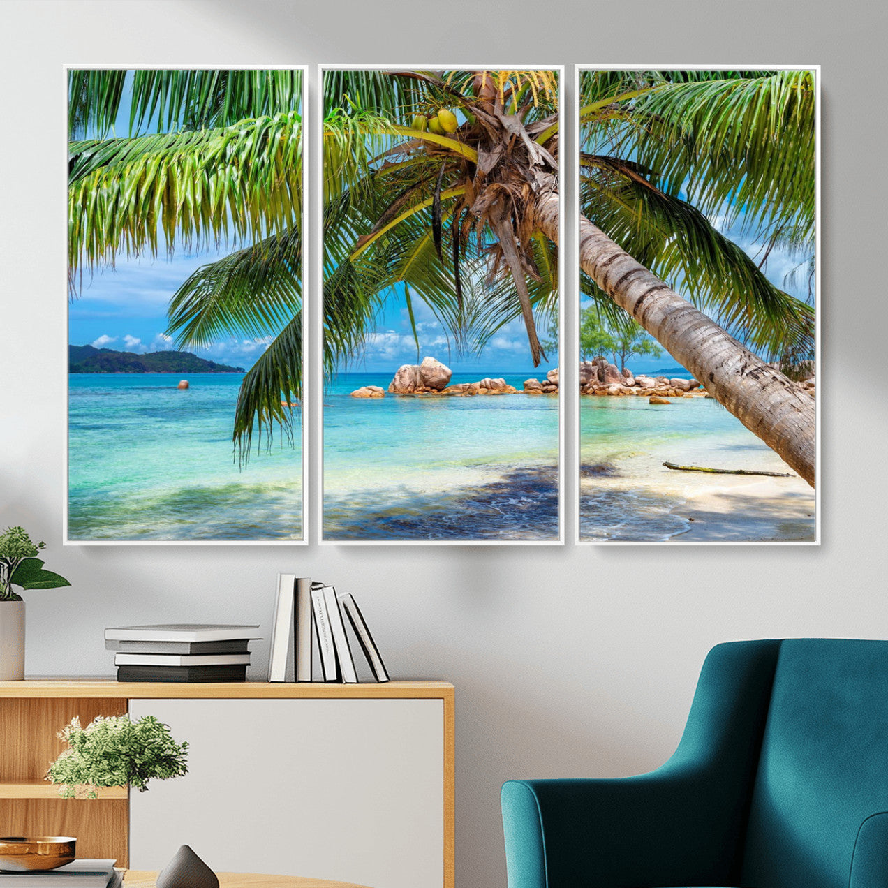 86824715-MGV-CV-36X24 - Seychelles Beach Canvas Wall Art - Anse Volbert Praslin Island Print