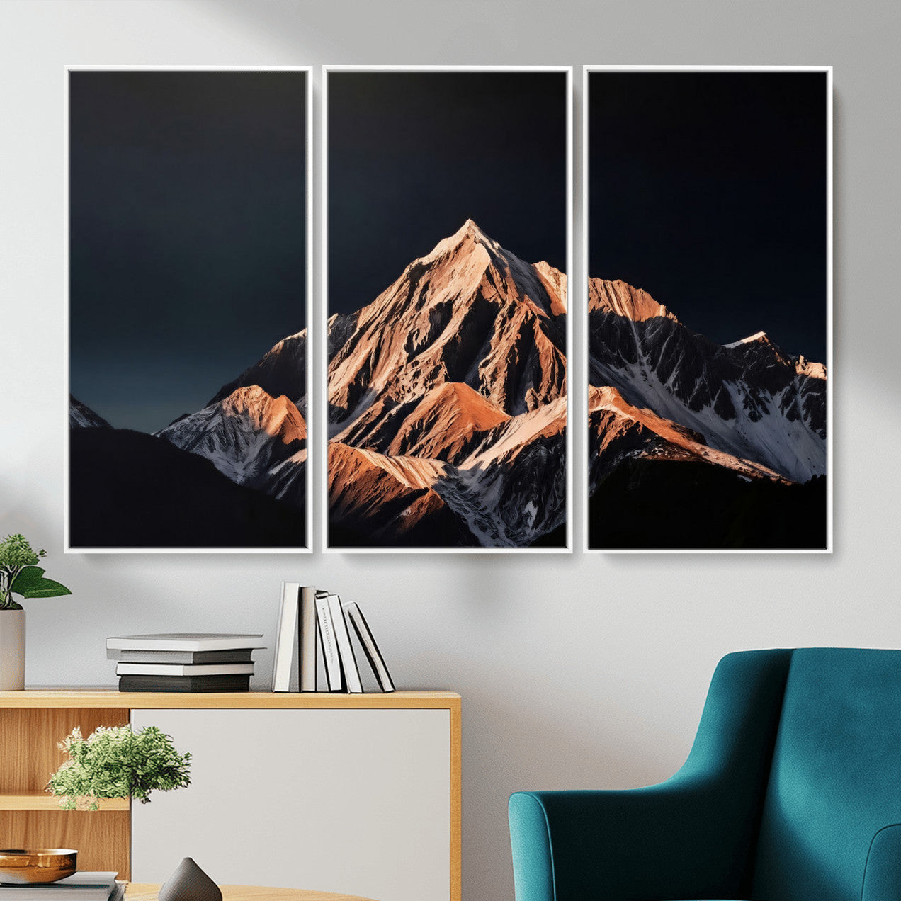 10196184-MGV-CV-36X24 - Snow Mountain Wall Art Canvas Print for Living Room Decor