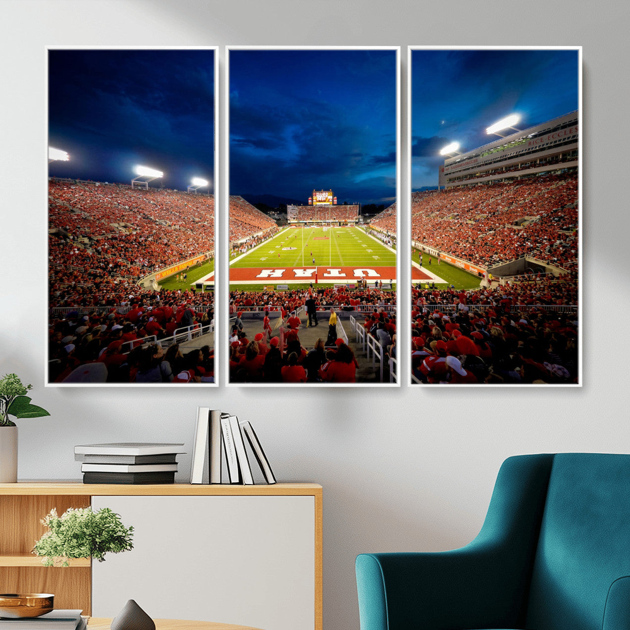 74019251-MGV-CV-36X24 - Rice-Eccles Stadium Wall Art Canvas Print - Utah Salt Lake City Stadium Print