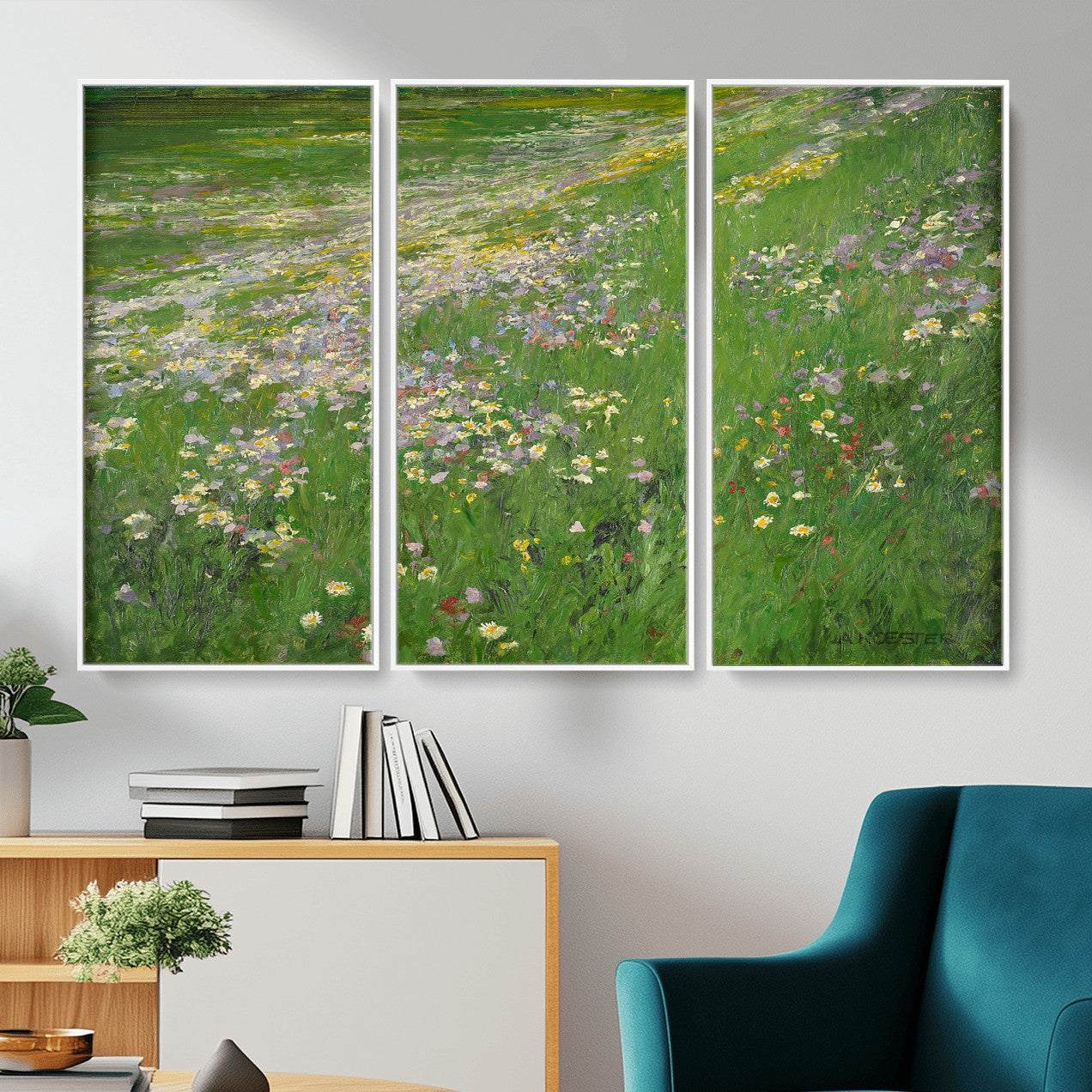 63535040-MGV-CV-36X24 - Alexander Koester Flower Meadow Canvas Wall Art, Vintage Landscape Print