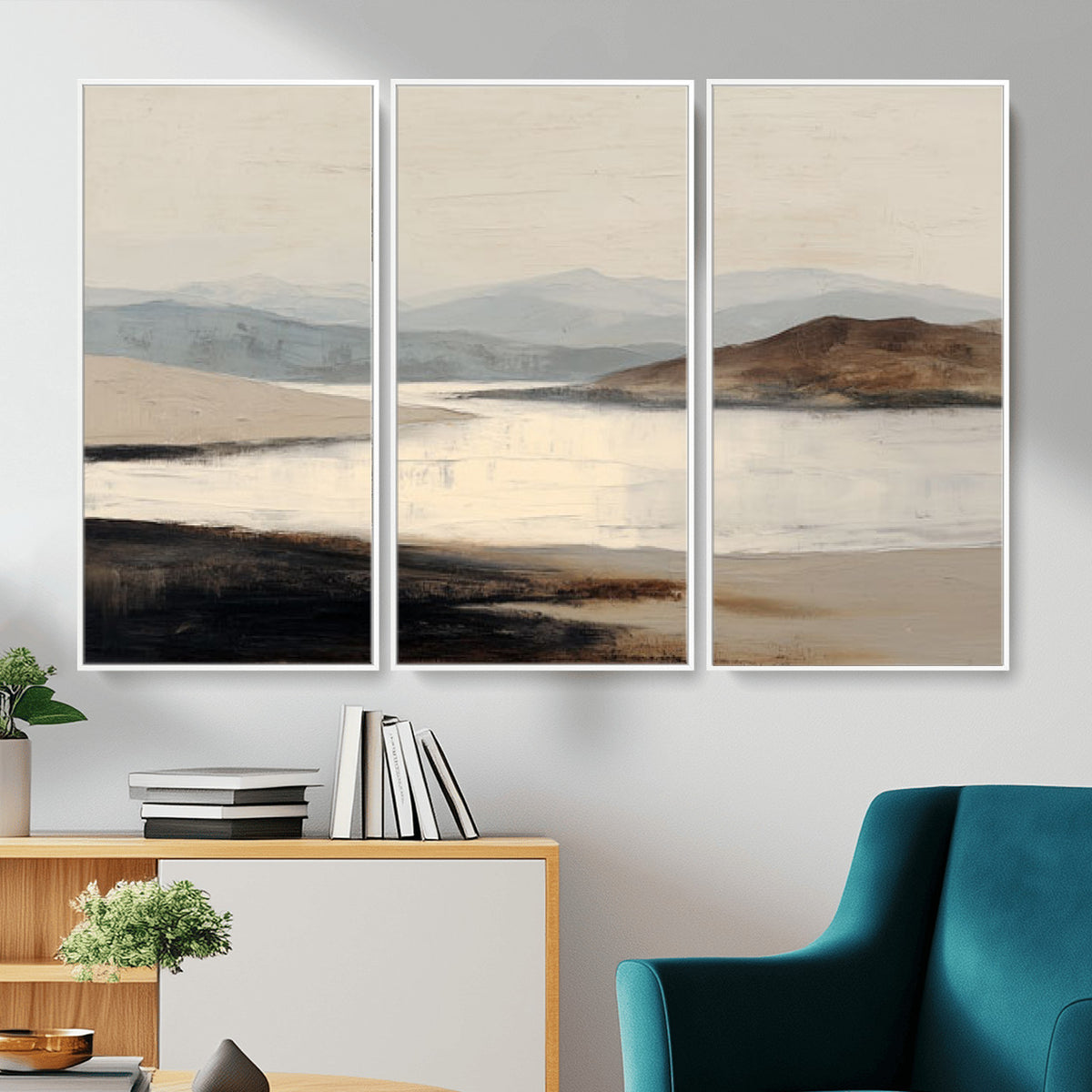 36873679-MGV-CV-36X24 - Modern Abstract Landscape Canvas Wall Art, Minimalist Nature Printing
