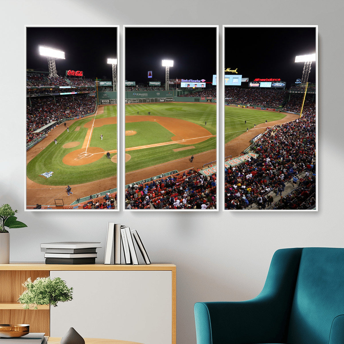86945D-MGV-CV-36X24 - Fenway Park Boston Red Sox Baseball Stadium Wall Art Canvas Print for Gift Baseball Lover MLB Wall Art College Dorm Wall Decor Baseball Gift