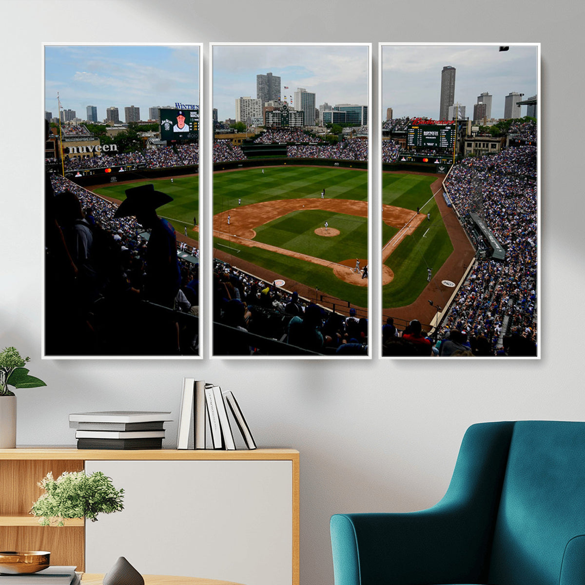 34859D-MGV-CV-36X24 - Chicago Cubs Baseball Team Print - Wrigley Field Stadium