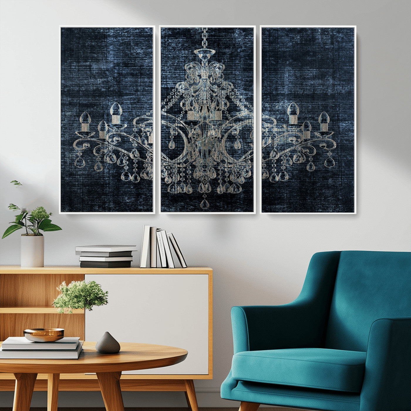 MGV-FC-48X32-3P - Dark Chandelier Wall Art Canvas Print