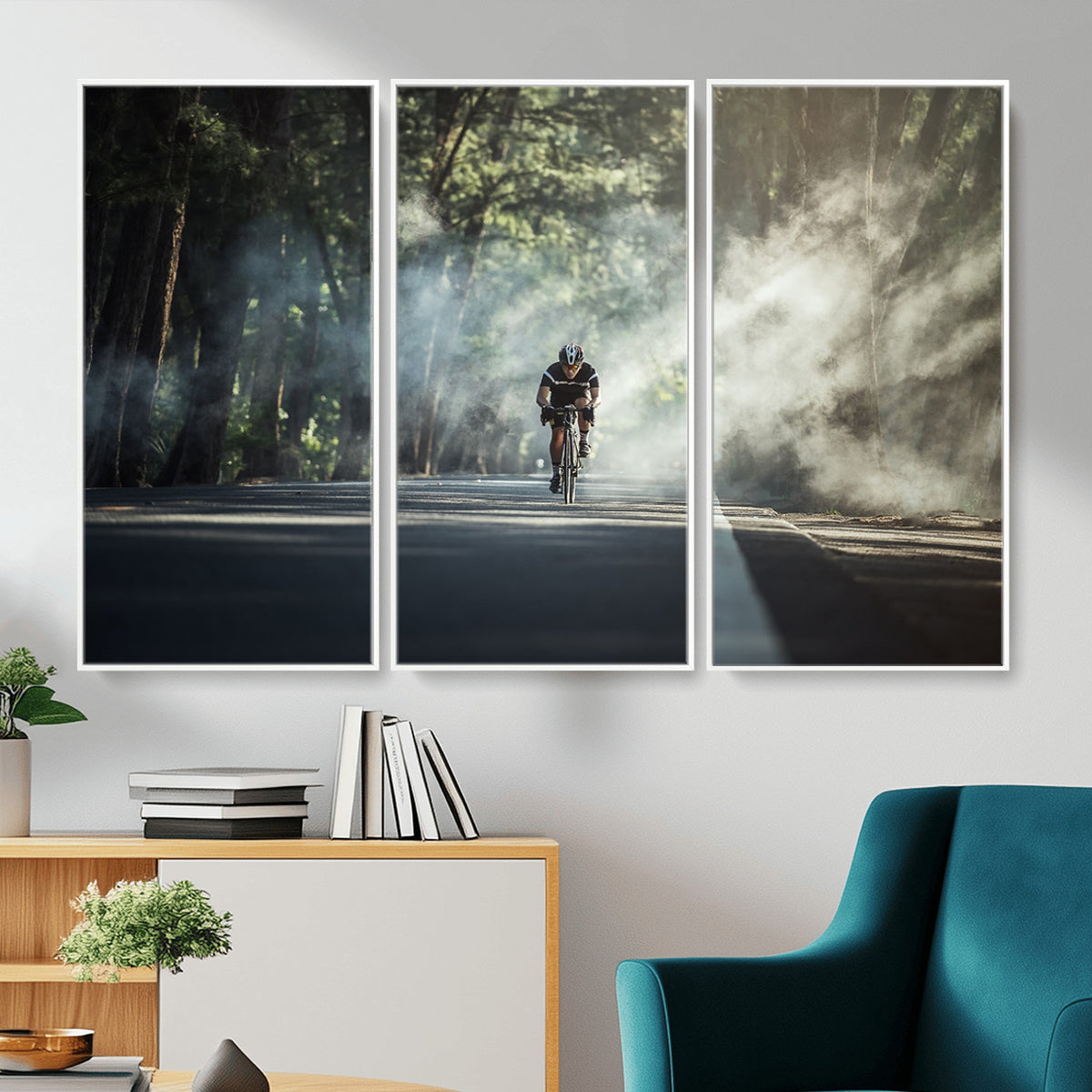 60298-MGV-CV-36X24 - Cycling Road Bike in the Morning, Cycling Road Bike Canvas Print