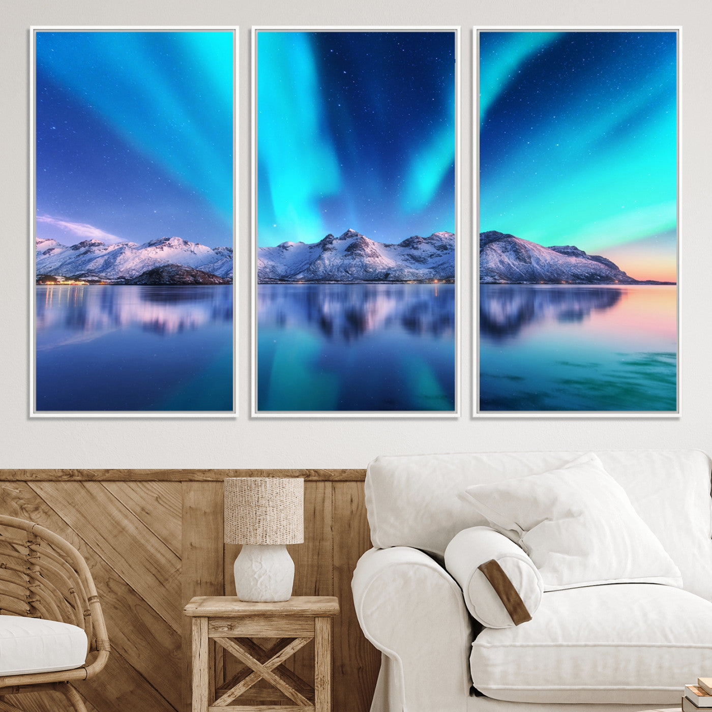 49902-MGV-CV-36X24-Northern Lights above Mountain Wall Art, Northern Lights Wall Art Canvas Print