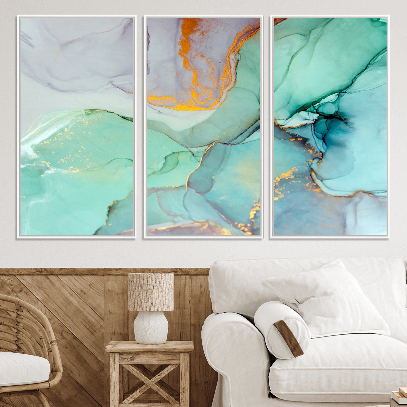36934-MGV-CV-36X24-Colorful Marble Fluid Effect Canvas Wall Art Print