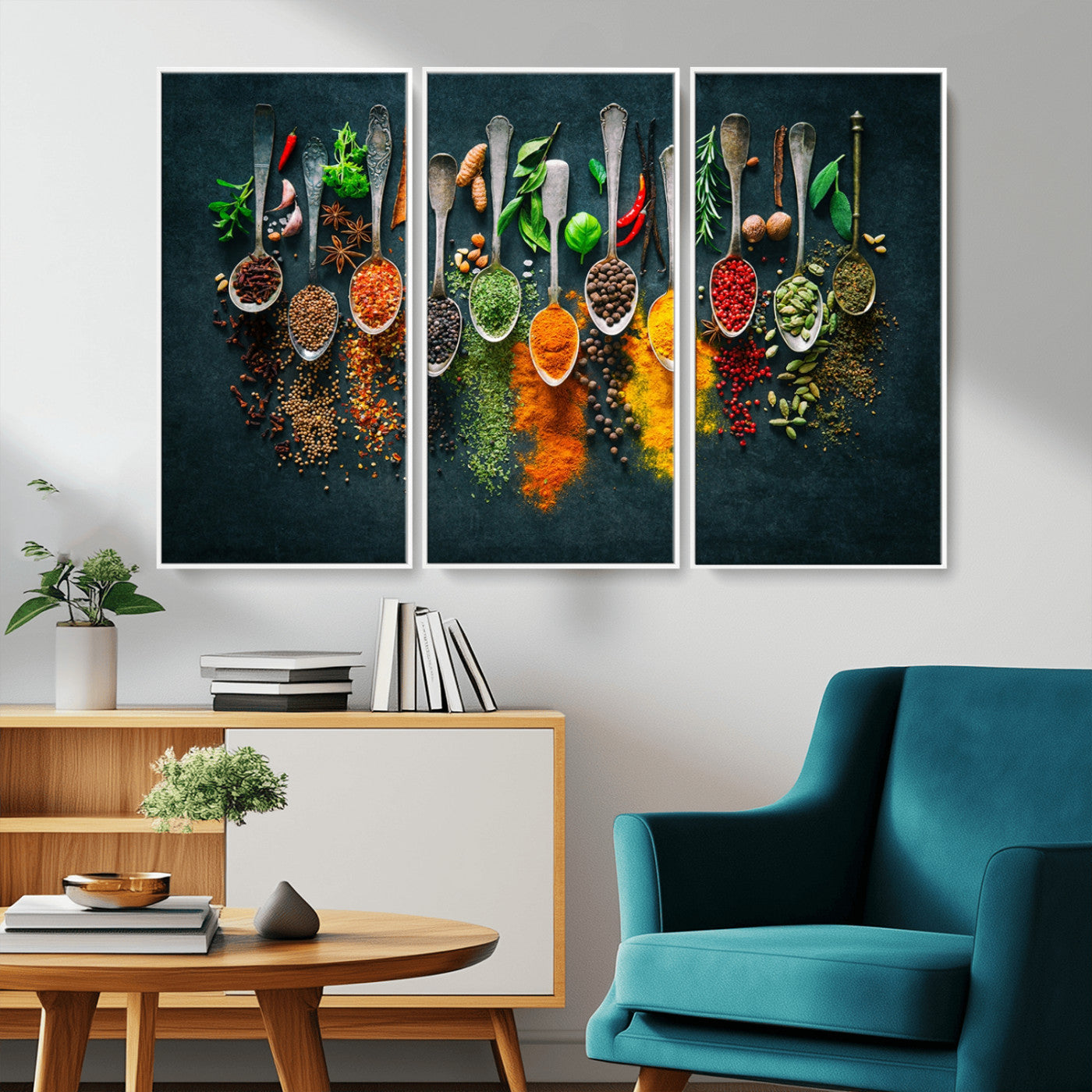 MGV-FC-48X32-3P - Herbs and Spices Kitchen Wall Art Canvas Print