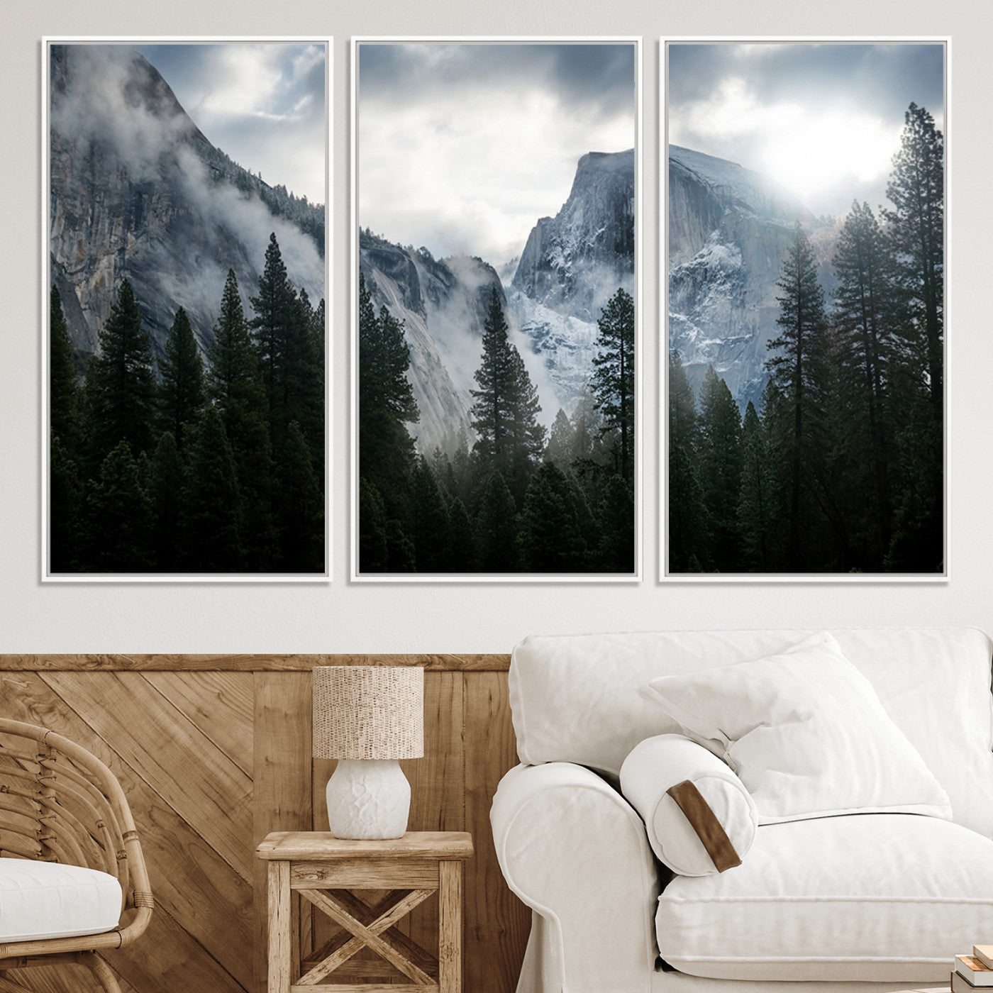 98725-MGV-CV-36X24-Wall Art Foggy Forest Landscape Canvas Print