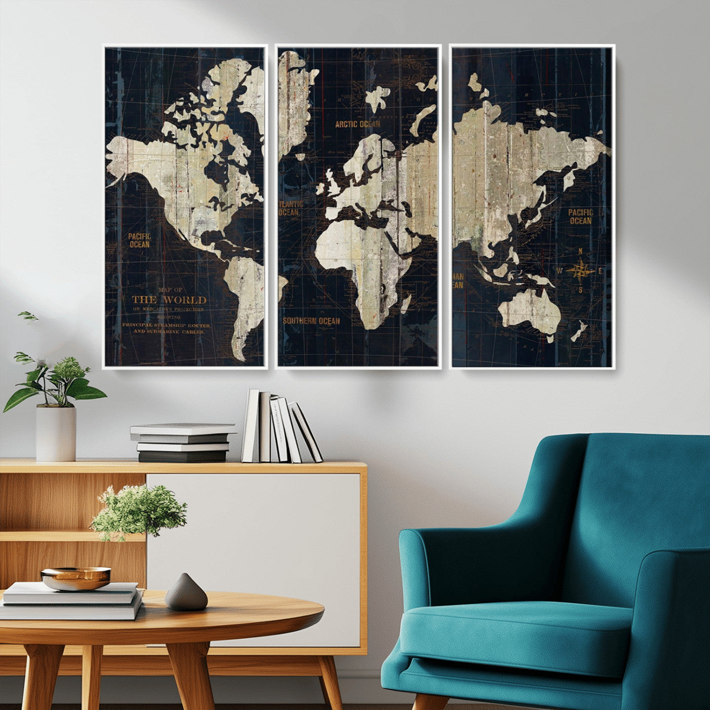 MGV-FC-48X32-3P - Push Pin World Map Canvas Print – Framed Wall Art for Couples to Track Their Travels – Anniversary