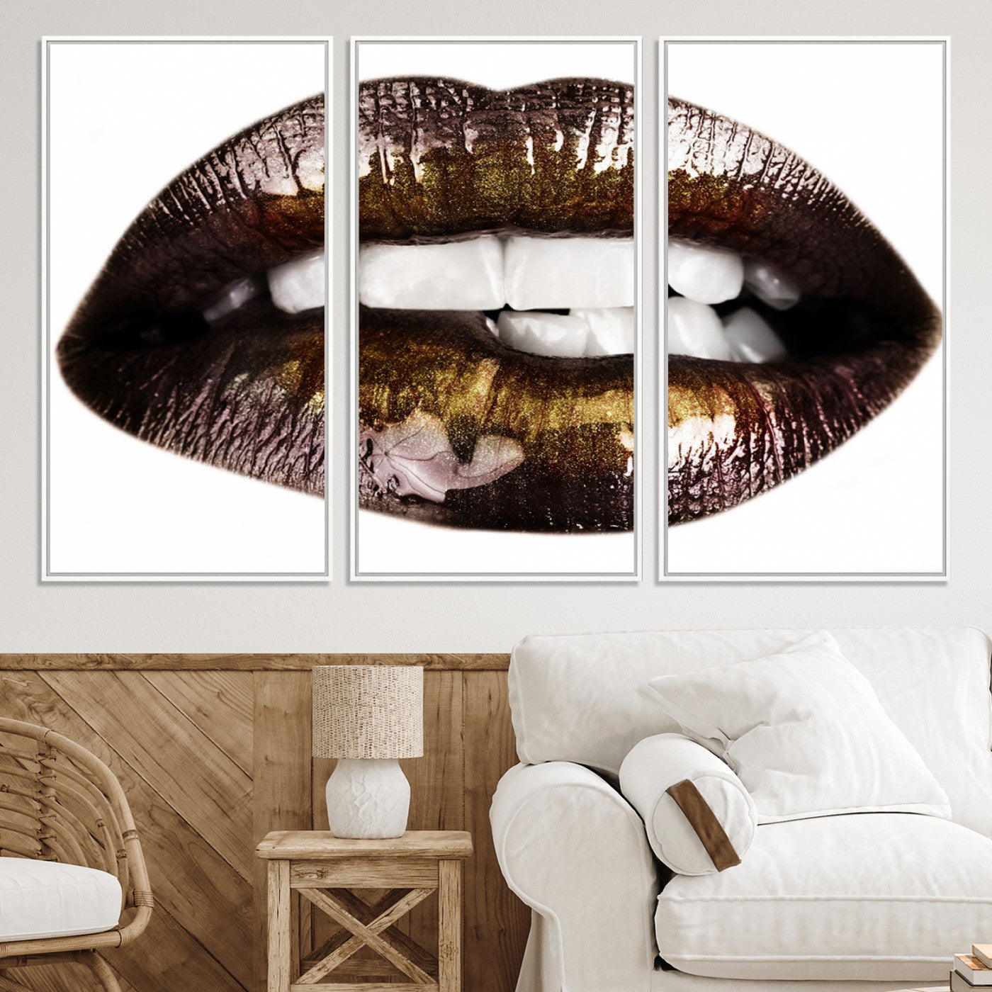 67580-MGV-CV-36X24-Close Up Lips Wall Art Canvas Print