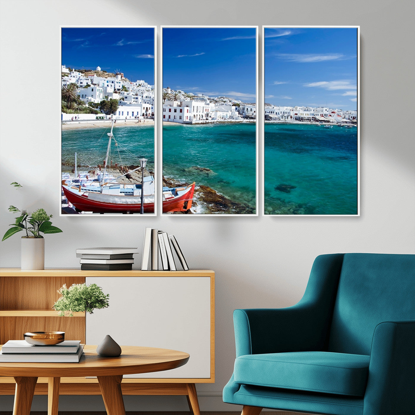 MGV-FC-48X32-3P - Santorini Wall Art Canvas Print