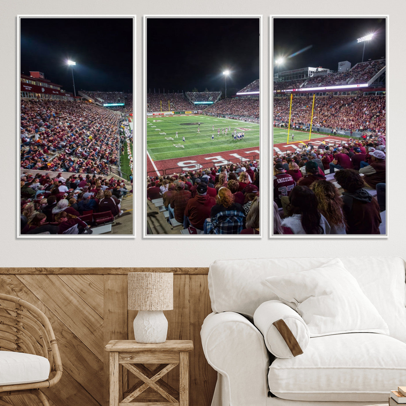 56191-MGV-CV-36X24-American Football Wall Art Canvas Print, Stadium Sport Wall Art Print