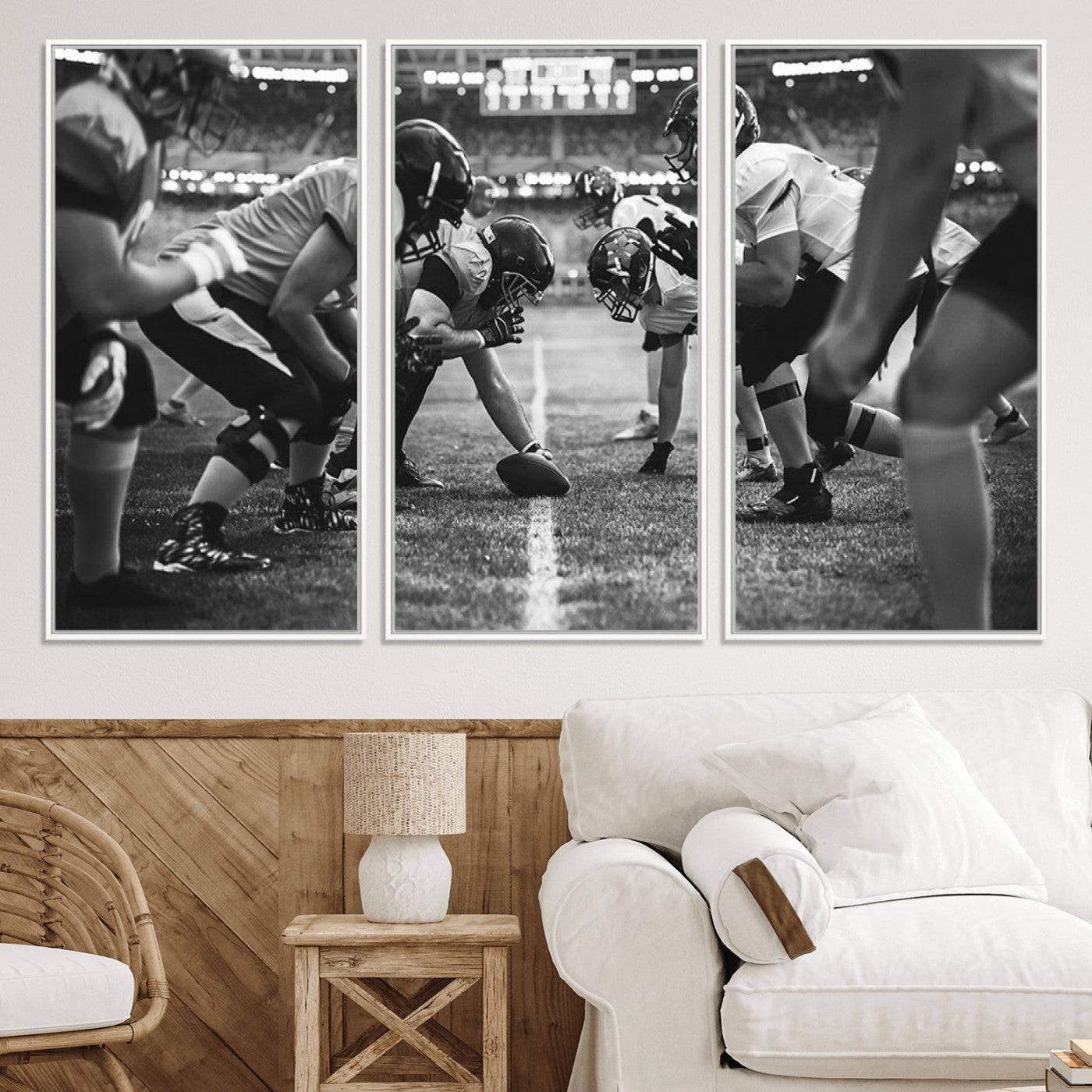 13273-MGV-CV-36X24-American Football Wall Art Canvas Print, Stadium Sport Wall Art Print
