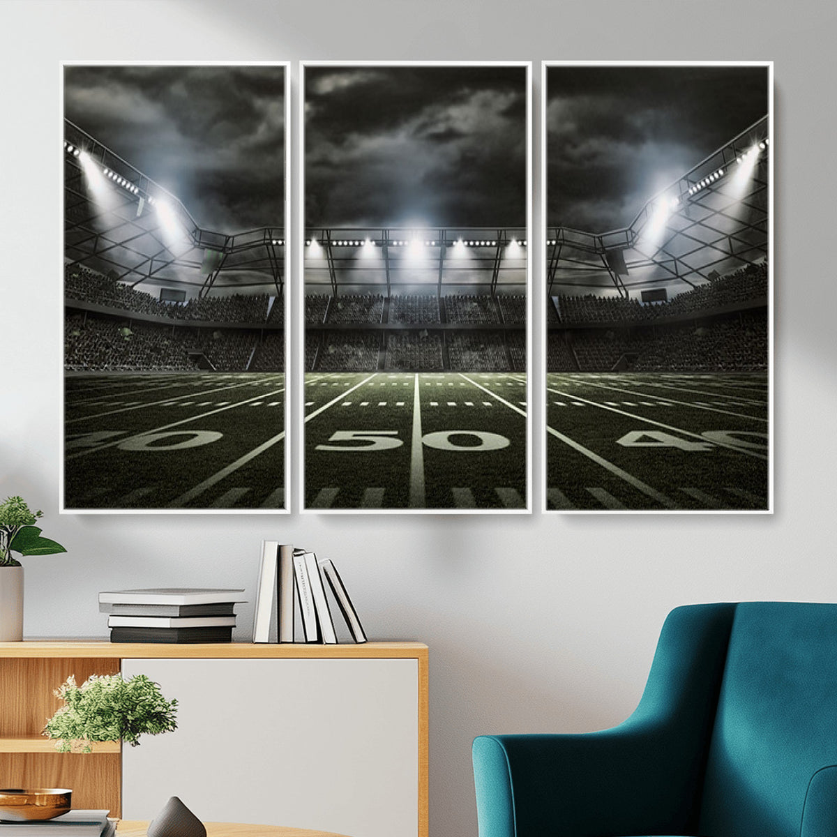 90107-MGV-CV-36X24 - American Football Stadium Wall Art Canvas Print, Stadium Sport Wall Art Print