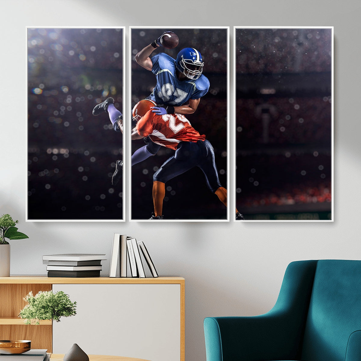 76491-MGV-CV-36X24 - American Football Wall Art Canvas Print, Stadium Sport Wall Art Print