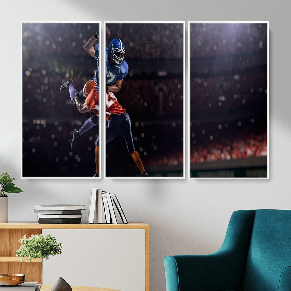 68009-MGV-CV-36X24 - American Football Wall Art Canvas Print, Stadium Sport Wall Art Print