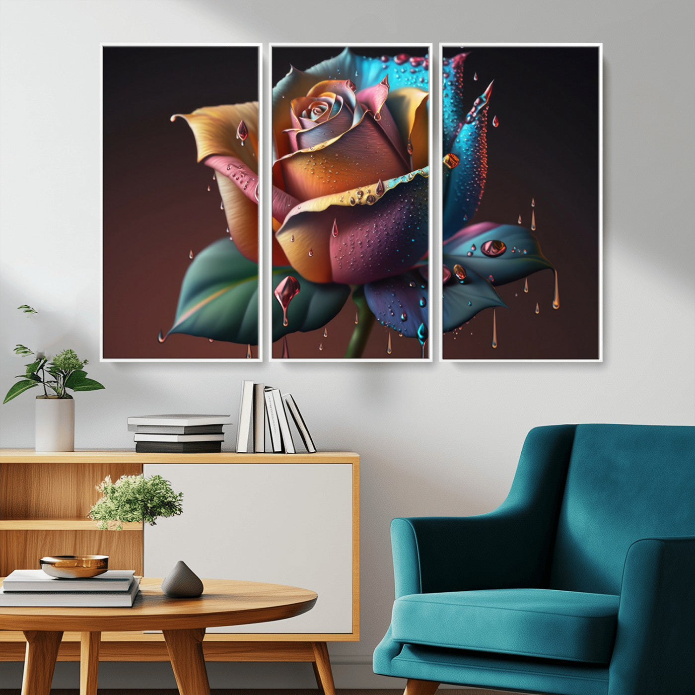 MGV-FC-48X32-3P - Abstract Rose Wall Art Canvas Print