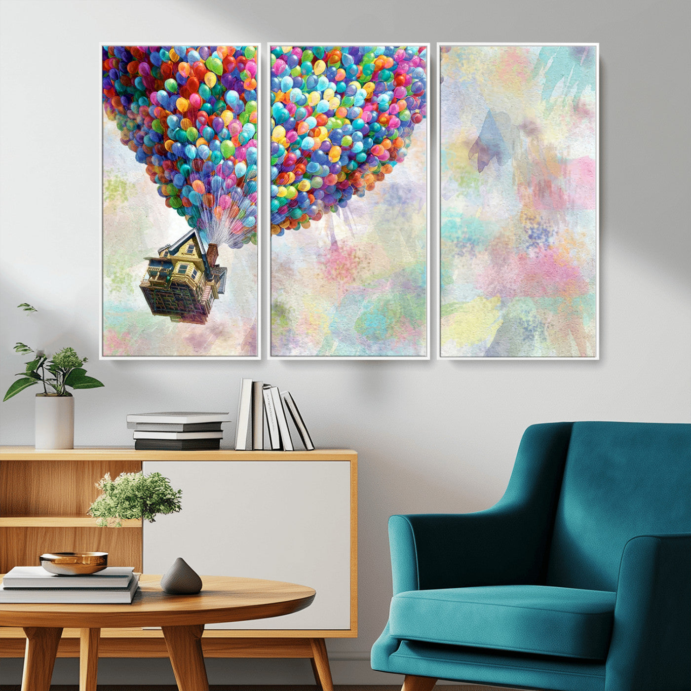 MGV-FC-48X32-3P - Up Pixar Poster, Look Up Pixar Wall Art, Up Pixar Canvas, Kids Play Game Room Decor Wall Art