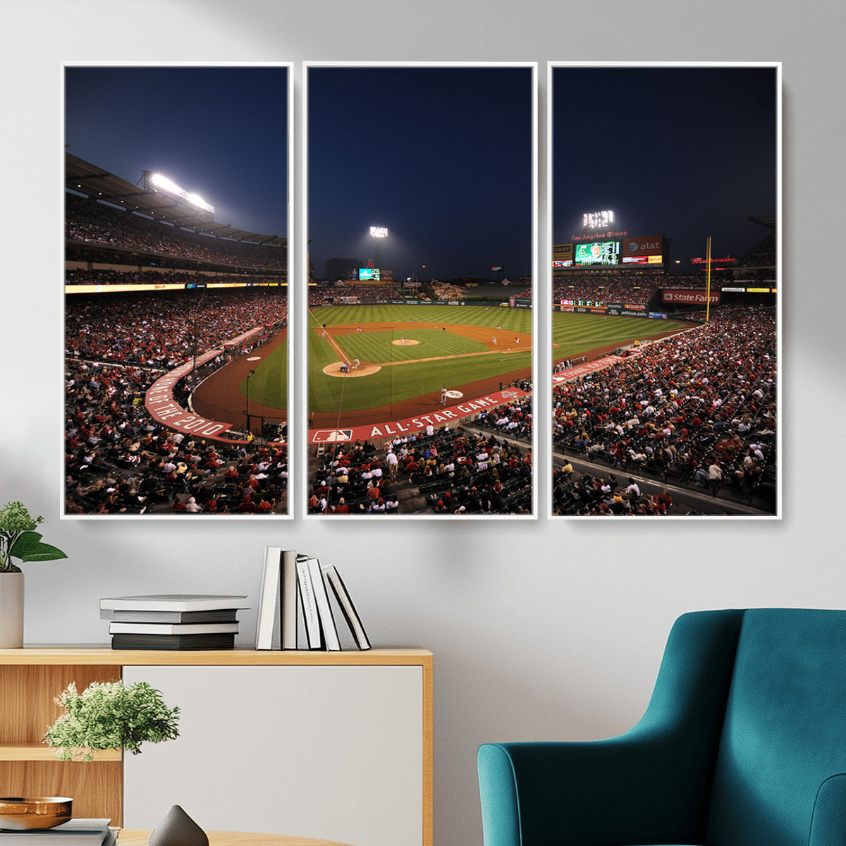 88896-MGV-CV-36X24 - Los Angeles Angels Baseball Team Print, Anaheim Angel Stadium Wall Art