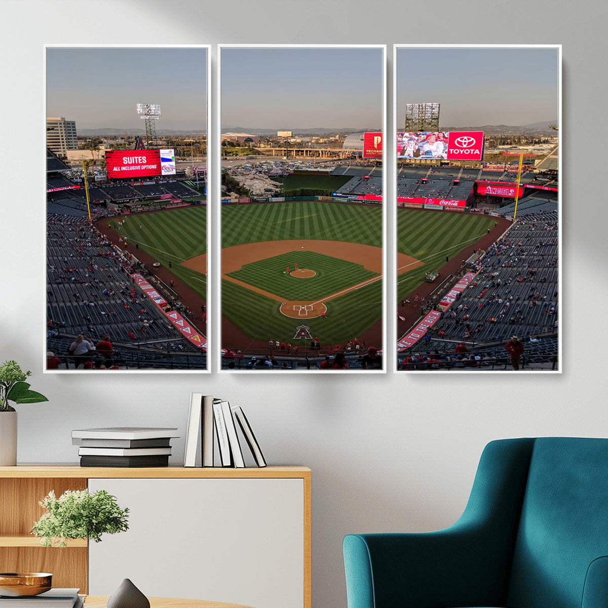 45864-MGV-CV-36X24 - Los Angeles Angels Baseball Canvas Print, Anaheim Angel Stadium Wall Art