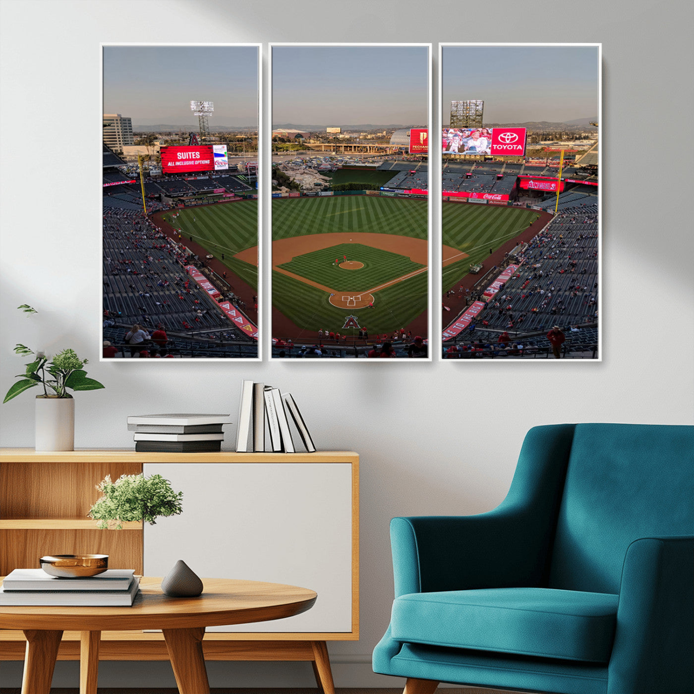 MGV-FC-48X32-3P - Los Angeles Angels Baseball Canvas Print - Anaheim Angel Stadium Wall Art Canvas Print