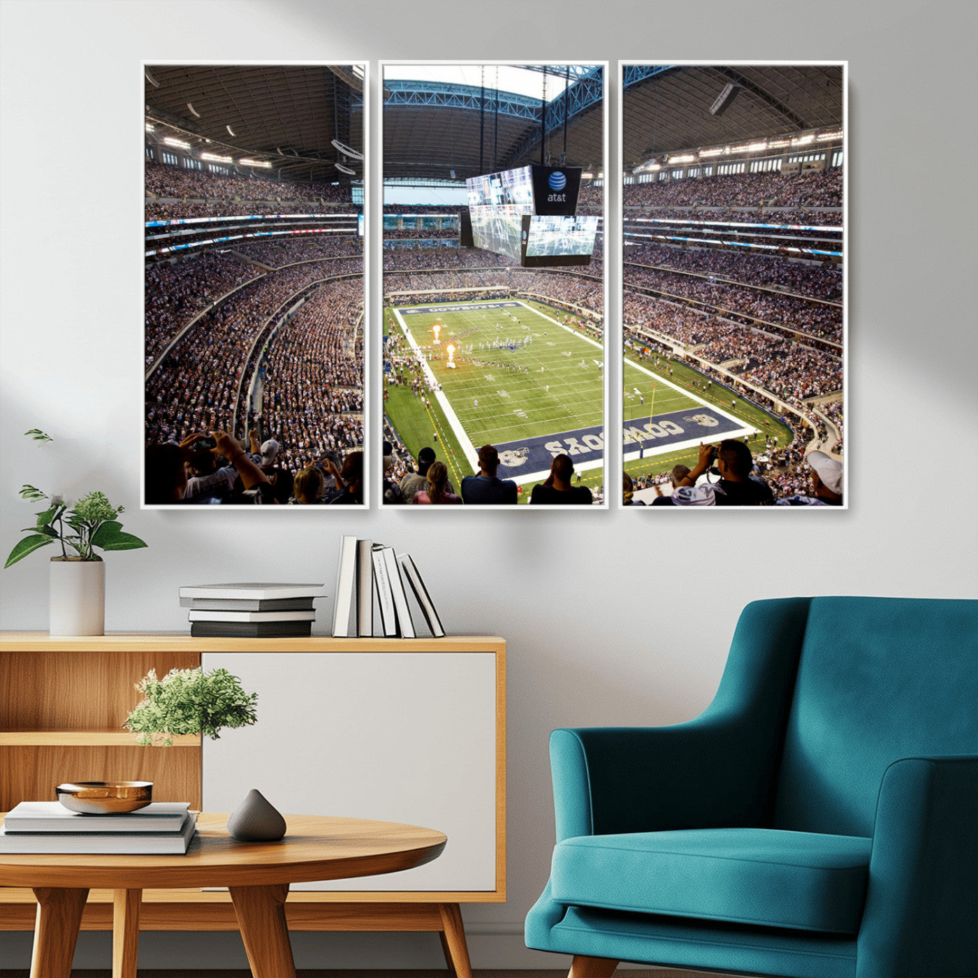MGV-FC-48X32-3P - Dallas Cowboys Football Team Print - Arlington AT&T Stadium Wall Art Canvas Print