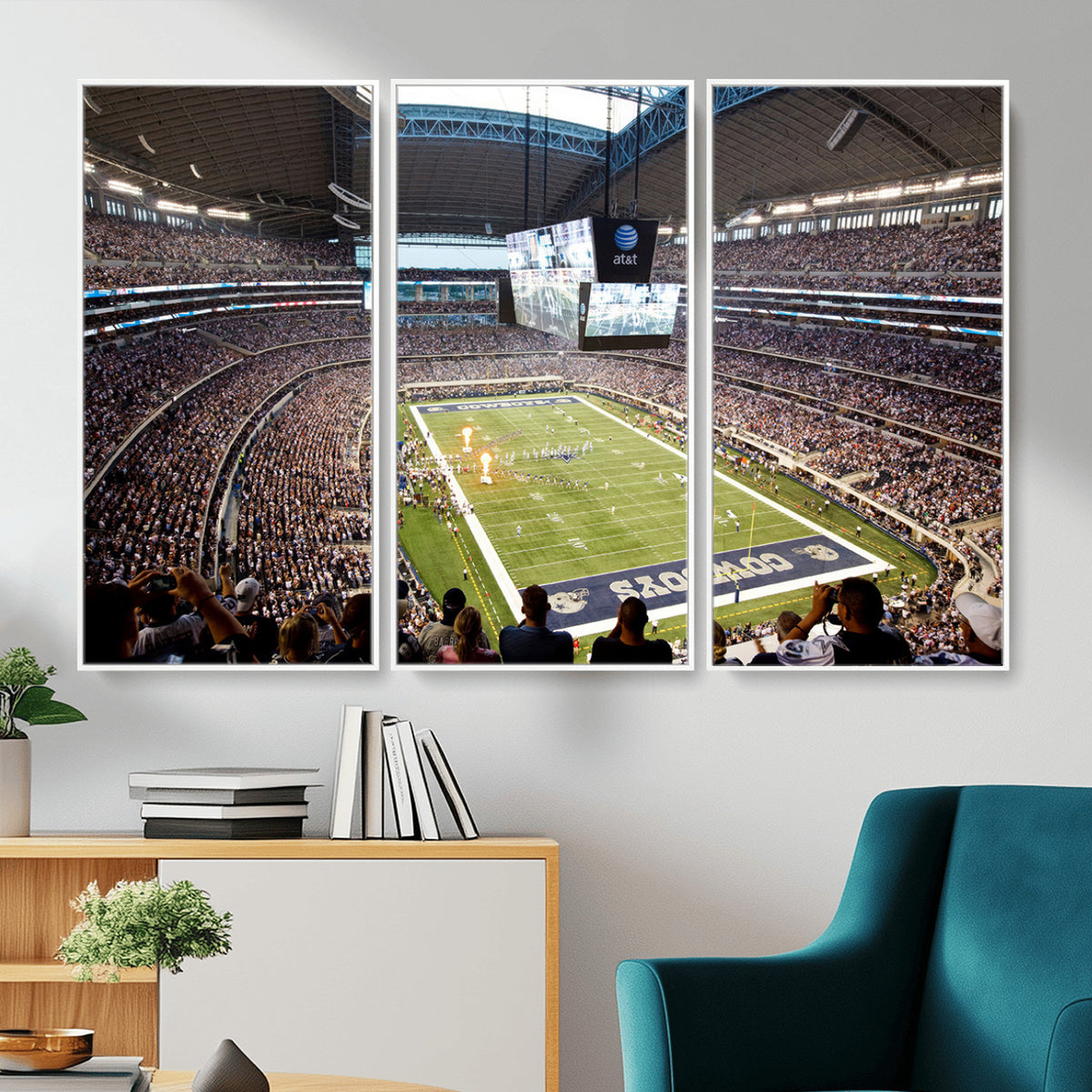 82096-MGV-CV-36X24 - Dallas Cowboys Football Team Print - Arlington AT&T Stadium Wall Art Canvas Print