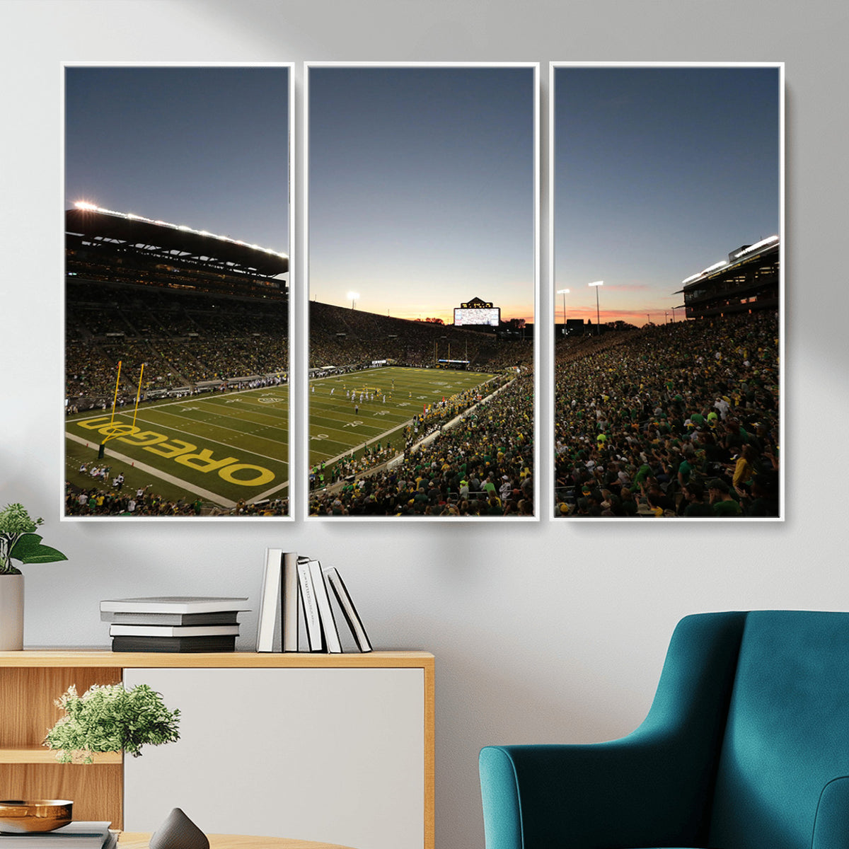 21429-MGV-CV-36X24 - Oregon Ducks Football Team Print - Eugene Autzen Stadium Wall Art Canvas Print