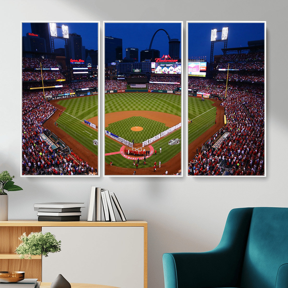 11925-MGV-CV-36X24 - St. Louis Cardinals Baseball Team Print, Busch Stadium Wall Art