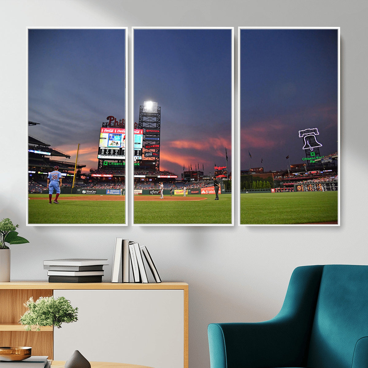 22594-MGV-CV-36X24 - Philadelphia Phillies Baseball Print - Philadelphia Citizens Bank Park Stadium Wall Art, Phillies