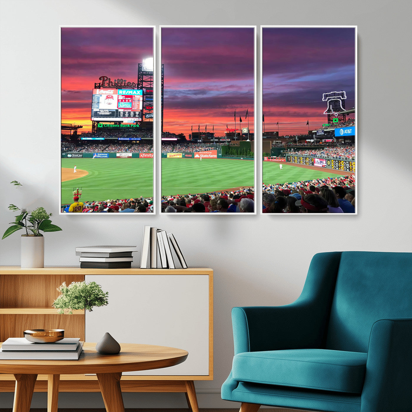 MGV-FC-48X32-3P - Philadelphia Phillies Baseball Team Print - Philadelphia Citizens Bank Park Stadium Wall Art Canvas