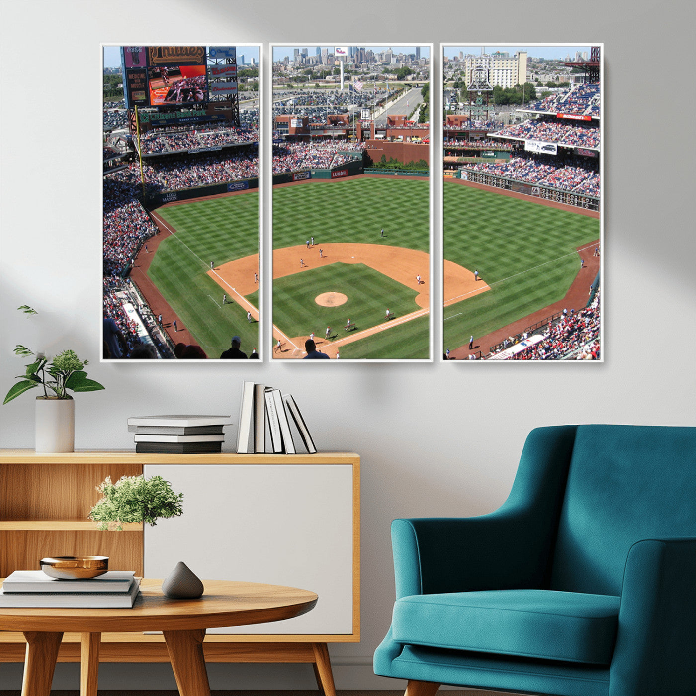 MGV-FC-48X32-3P - Philadelphia Phillies Baseball Team Print - Philadelphia Citizens Bank Park Stadium Wall Art Canvas