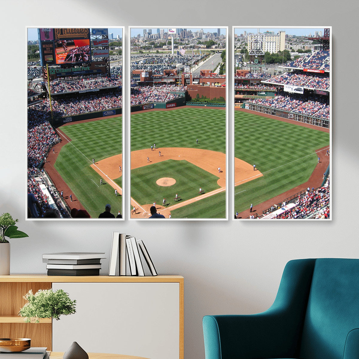 85755-MGV-CV-36X24 - Philadelphia Phillies Baseball Team Print - Philadelphia Citizens Bank Park Stadium Wall Art Canvas