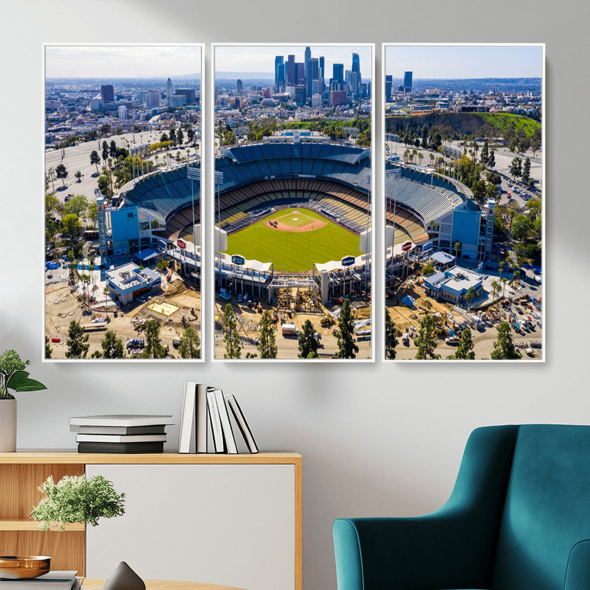 58596-MGV-CV-36X24 - Los Angeles Dodgers Dodger Stadium Wall Art Canvas Print, Extra Large Game Room Wall Decor
