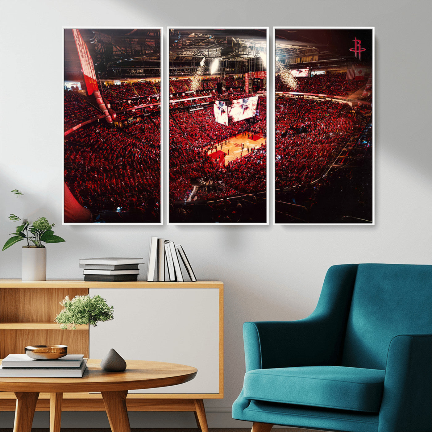 MGV-FC-48X32-3P - Houston Rockets Basketball Team Print Canvas- Houston Toyota Center Stadium Wall Art Canvas Print