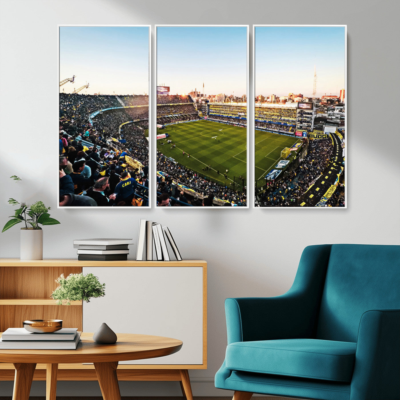 MGV-FC-48X32-3P - Boca Juniors Soccer Team Print - Buenos Aires Bombonera Stadium Wall Art Canvas Print