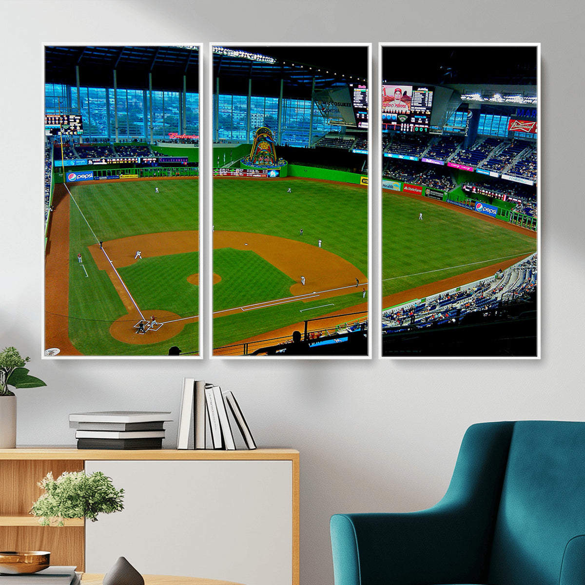 51207-MGV-CV-36X24 - Miami Marlins Baseball Team Print, Miami LoanDepot Park