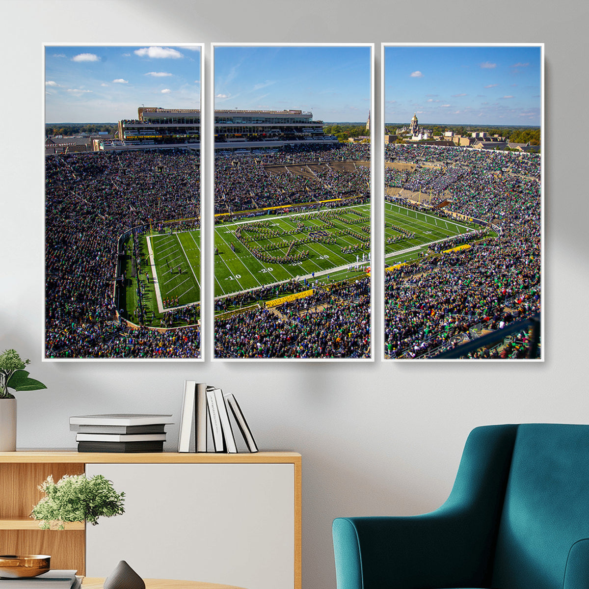 50114-MGV-CV-36X24 - Notre Dame Fighting Irish Football Team Print, Notre Dame Stadium Wall Art