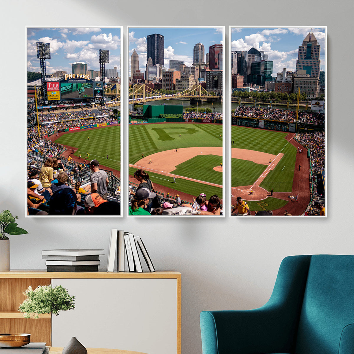 66872-MGV-CV-36X24 - Pittsburgh Pirates Baseball Team Print, PNC Park Stadium