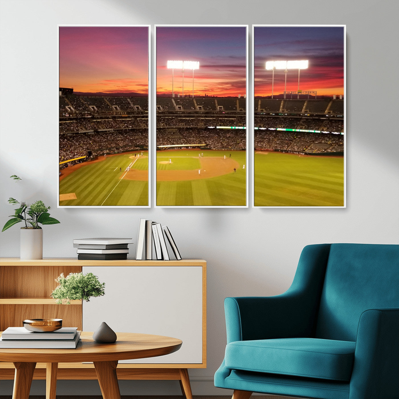 MGV-FC-48X32-3P - Oakland Athletics Baseball Team Print - Oakland Coliseum Stadium Wall Art Canvas Print