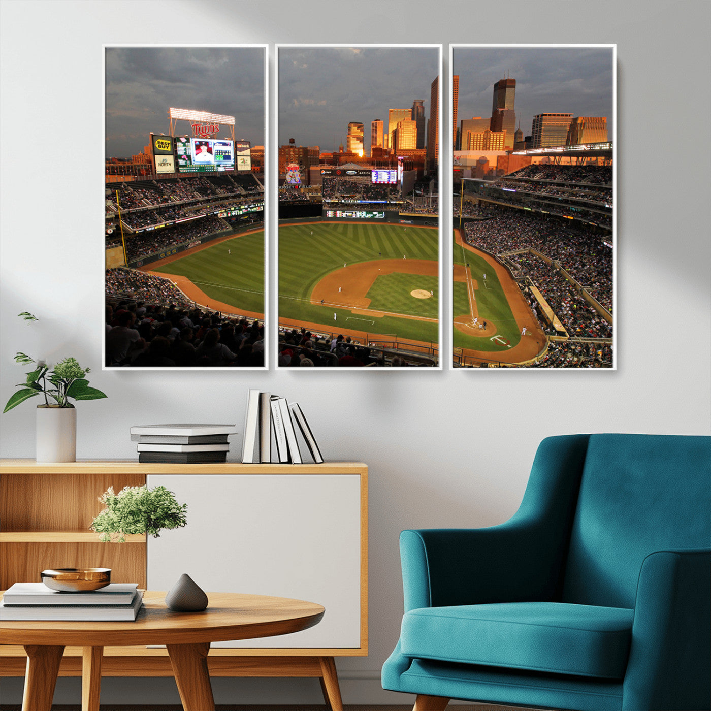 MGV-FC-48X32-3P - Minnesota Twins Baseball Team Print - Minneapolis Target Field Stadium Wall Art Canvas Print