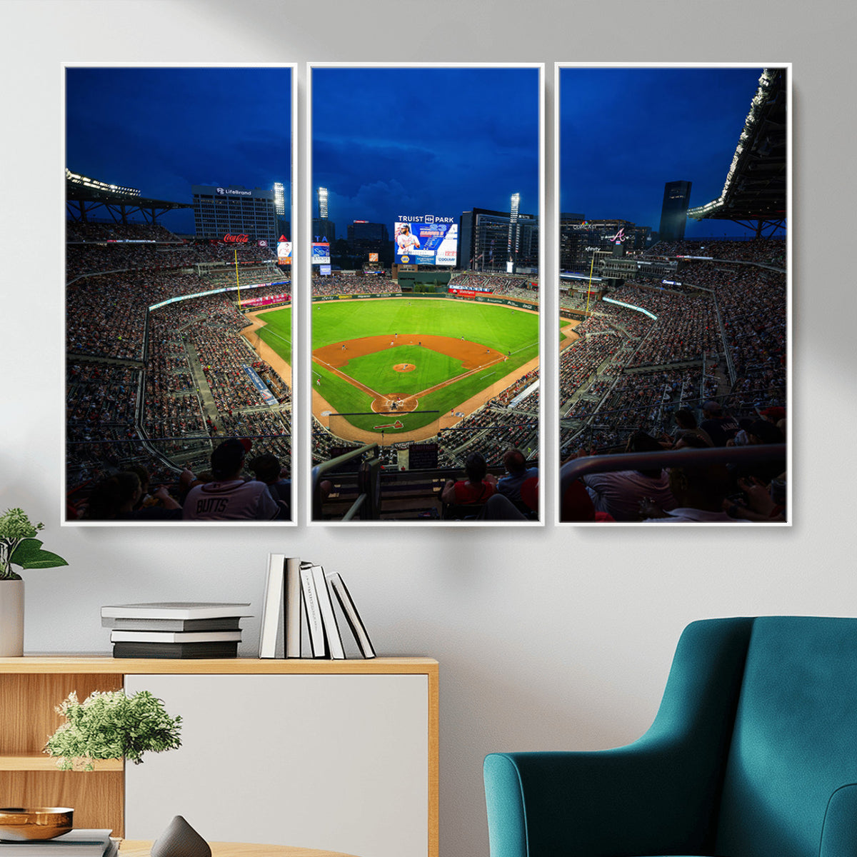 88590-MGV-CV-36X24 - Truist Park Night Game Canvas Art, Atlanta Braves Stadium