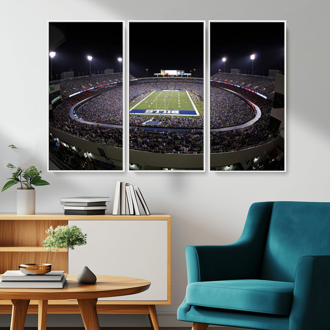 MGV-FC-48X32-3P - Buffalo Bills NFL Football Team Print - Buffalo Highmark Stadium Wall Art Canvas Print