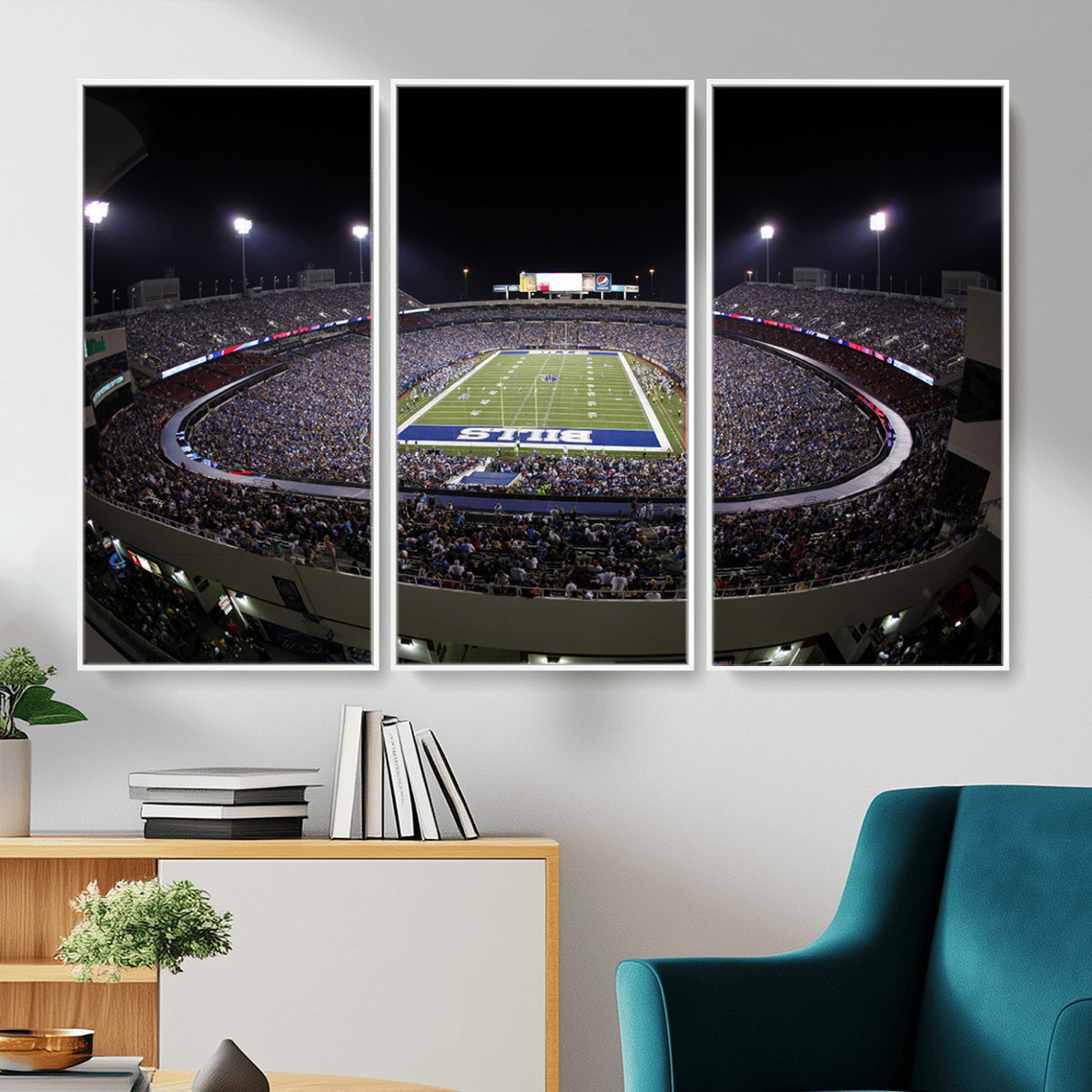 98546-MGV-CV-36X24 - Buffalo Bills NFL Football Team Print, Buffalo Highmark Stadium Wall Art