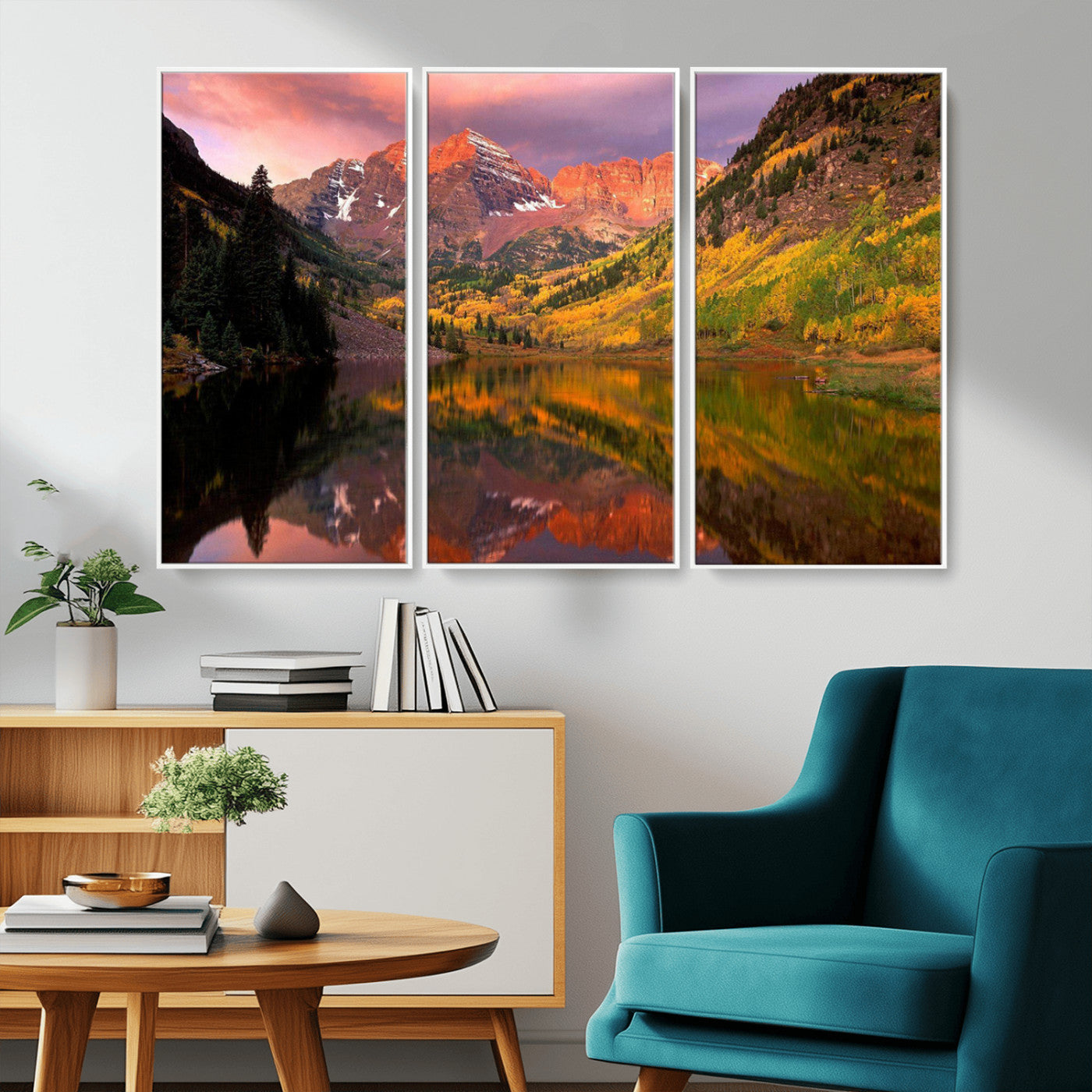 86946-MGV-CV-36X24-Colorado Rockies Mountain Sunset Wall Art | Ready to Hang and Framed | Scenic Nature Landscape