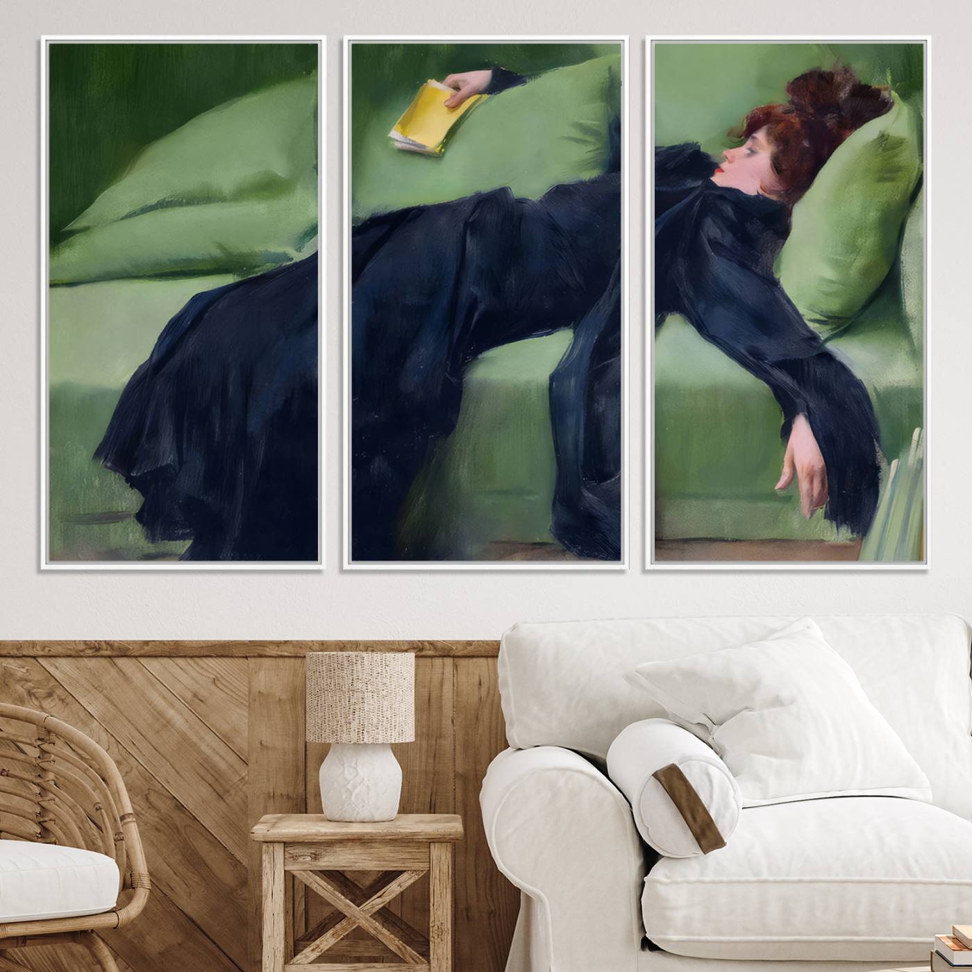 17725-MGV-CV-30X20-Decadent Girl by Ramon Casas Wall Art Canvas Print, Framed Decadent Girl Canvas Print